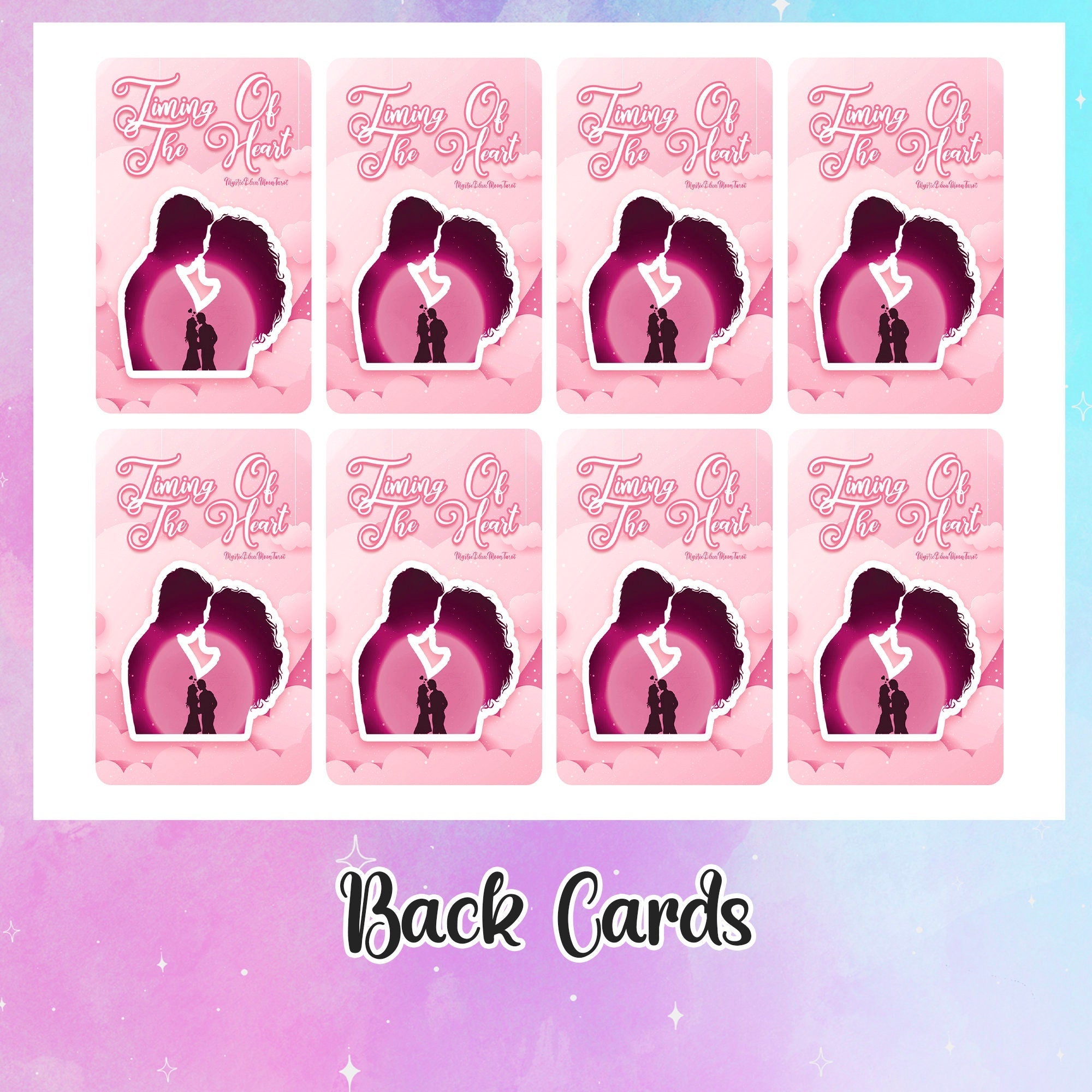 Printable Oracle Cards Pink Timing Of The Heart Divine Timing - Digital File 70 Cards - Twin Flame Love Oracle - Tarot - INSTANT DOWNLOAD - MysticBluuMoonTarot