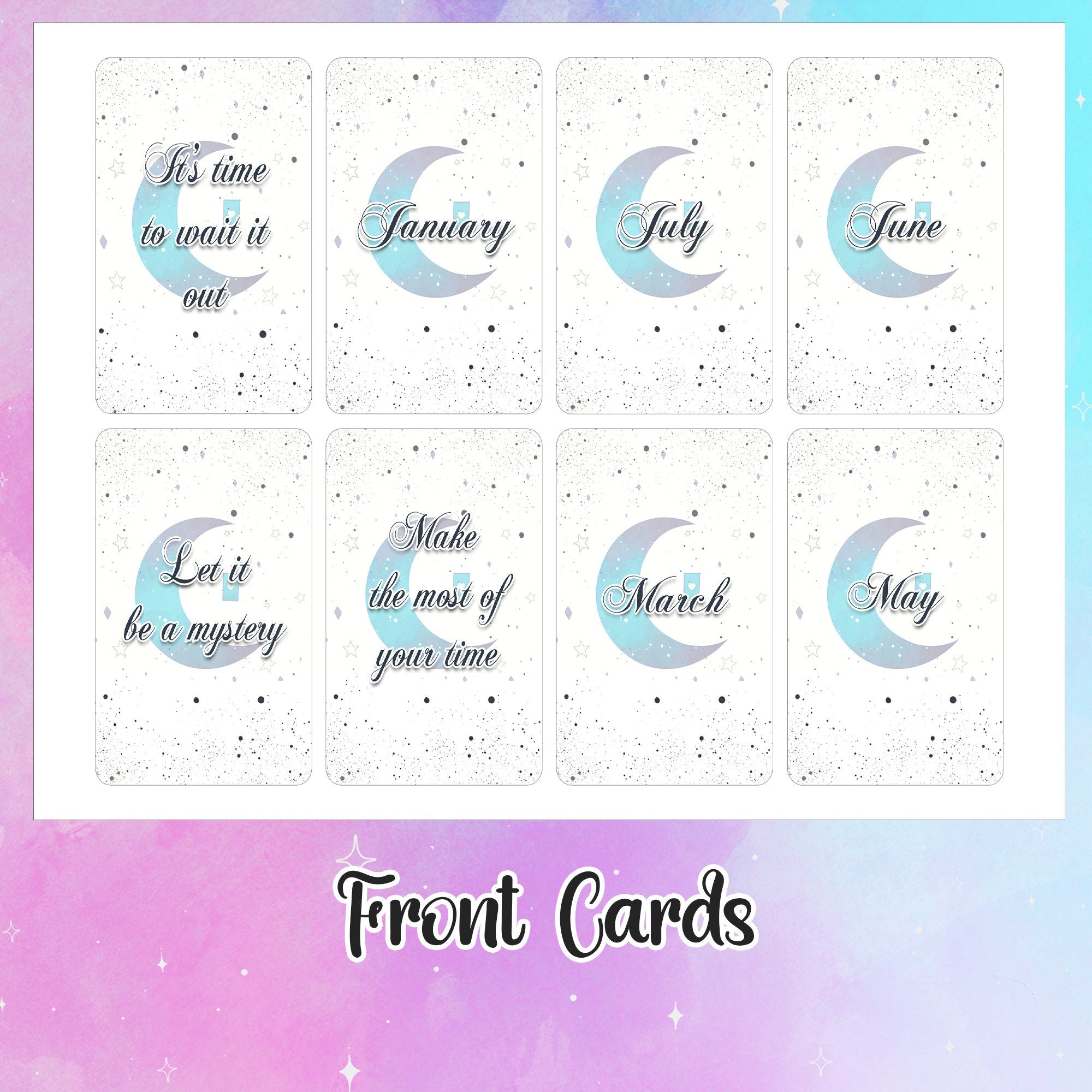 Printable Oracle Cards Pink Timing Of The Heart Divine Timing - Digital File 70 Cards - Twin Flame Love Oracle - Tarot - INSTANT DOWNLOAD - MysticBluuMoonTarot