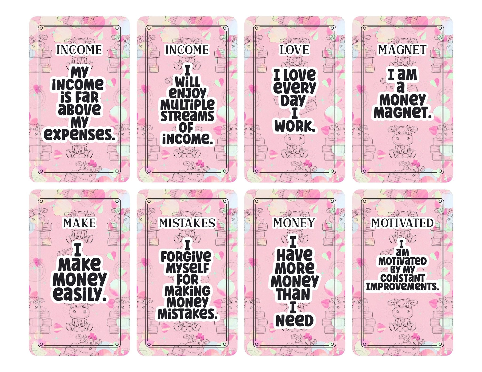 Printable Oracle Deck Career Affirmations - Digital File 54 Oracle Cards - Twin Flame Love Oracle - Tarot - INSTANT DOWNLOAD - MysticBluuMoonTarot