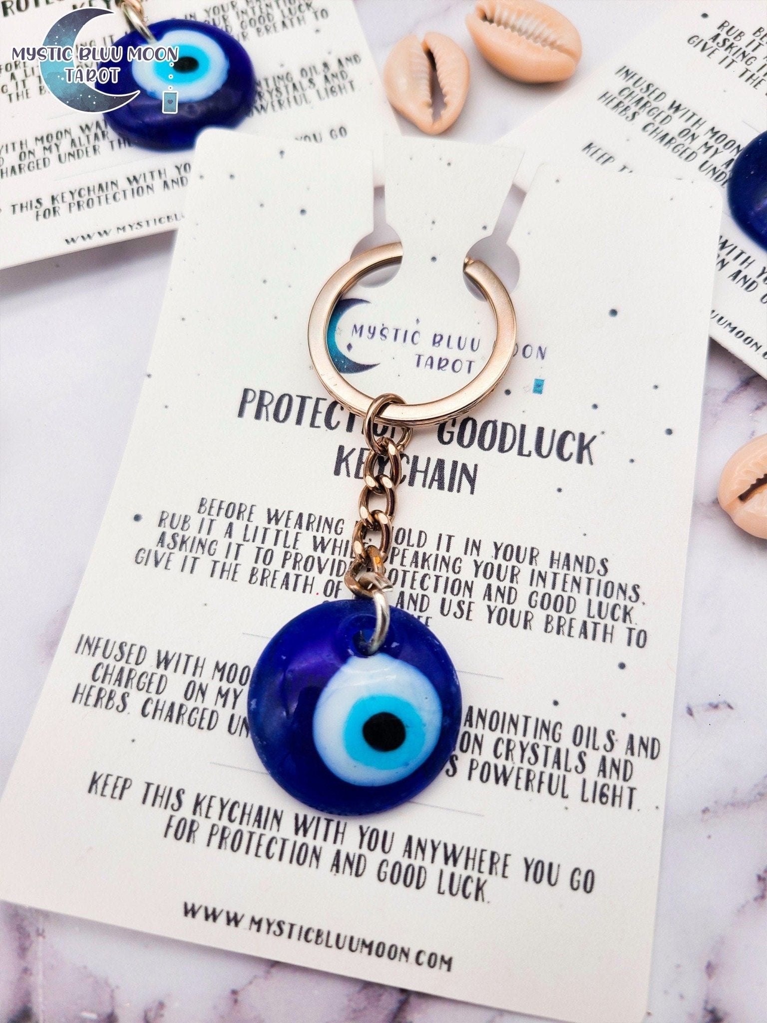 Protection Keychain Spell Evil Eye Keychain Intentions Good Luck Negativity Ward Off Evil Family Keychains - MysticBluuMoonTarot