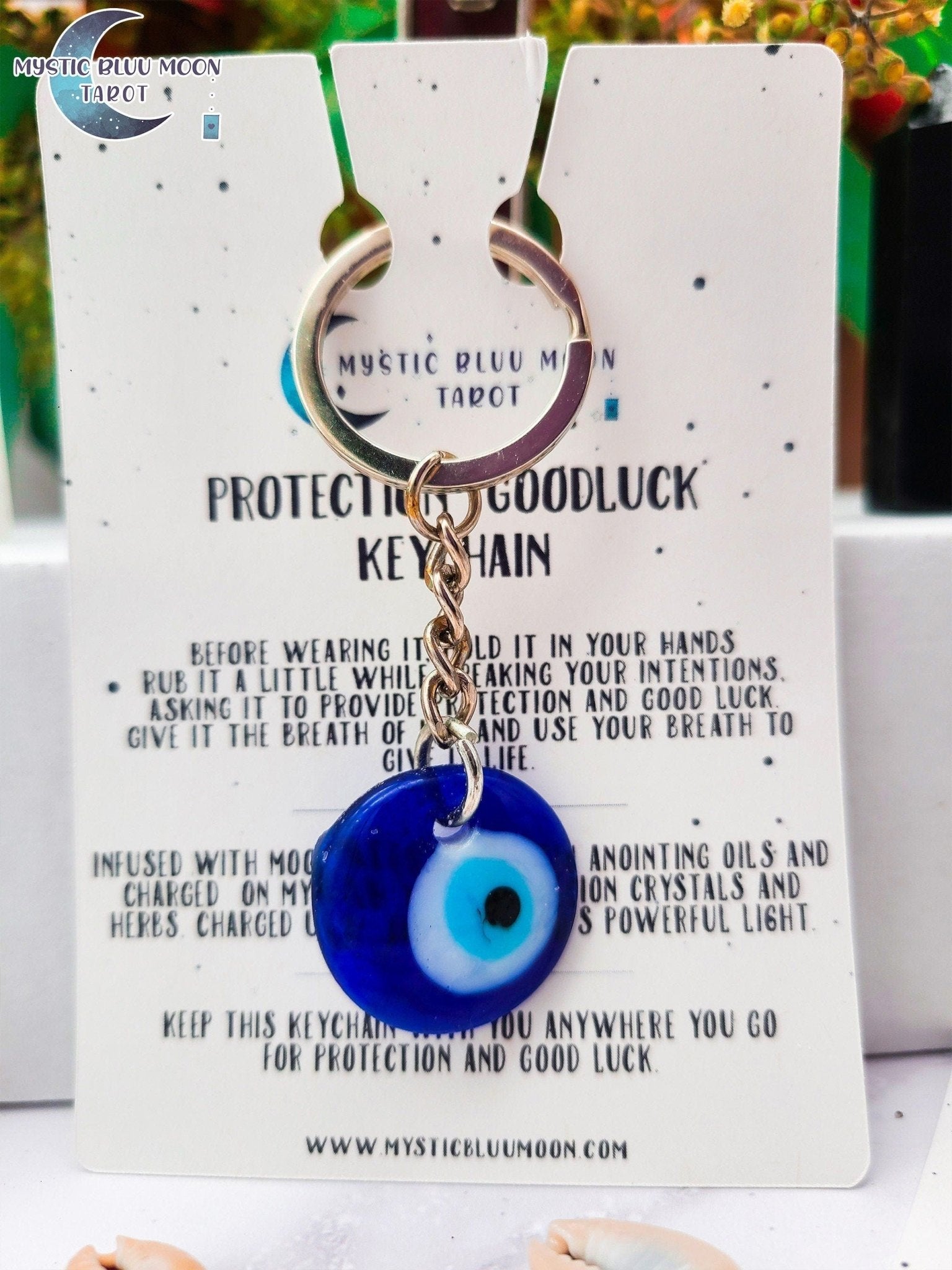 Protection Keychain Spell Evil Eye Keychain Intentions Good Luck Negativity Ward Off Evil Family Keychains - MysticBluuMoonTarot