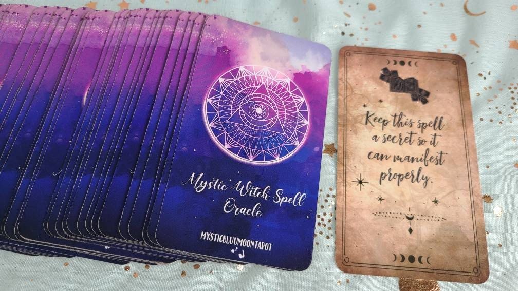 Spells Oracle Deck Mystic Witch Twin Flame Deck Love Oracle Deck Messages Situations Deck Card Deck - MysticBluuMoonTarot