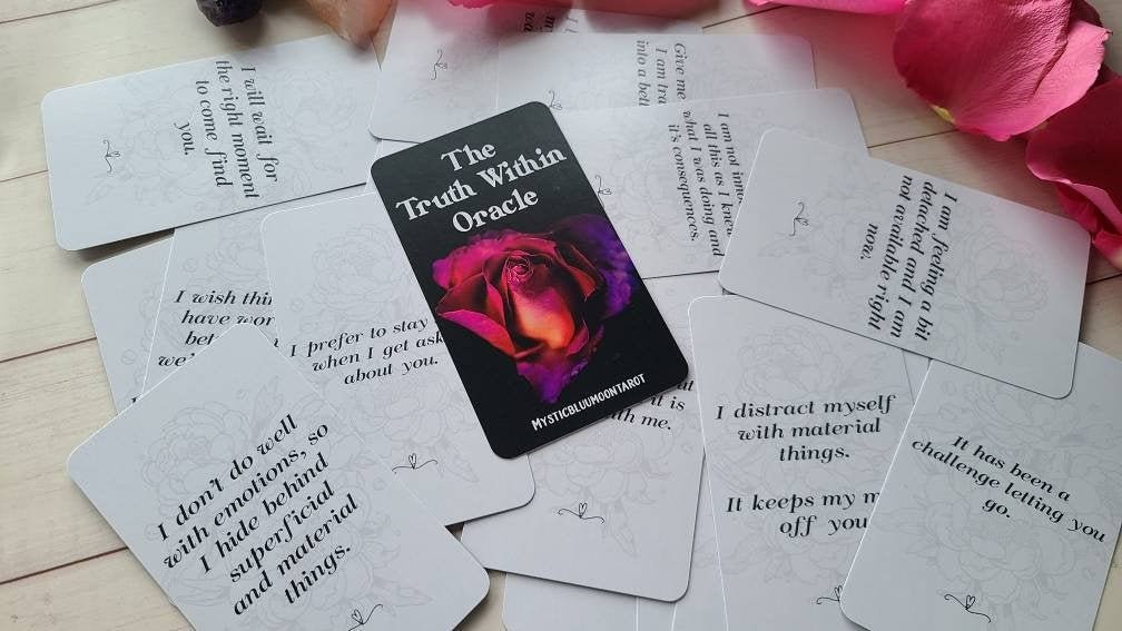 The Truth Within Oracle Deck Twin Flame Messages From Your Person Tarot Deck Ex Reading Cards Divination Charms - MysticBluuMoonTarot