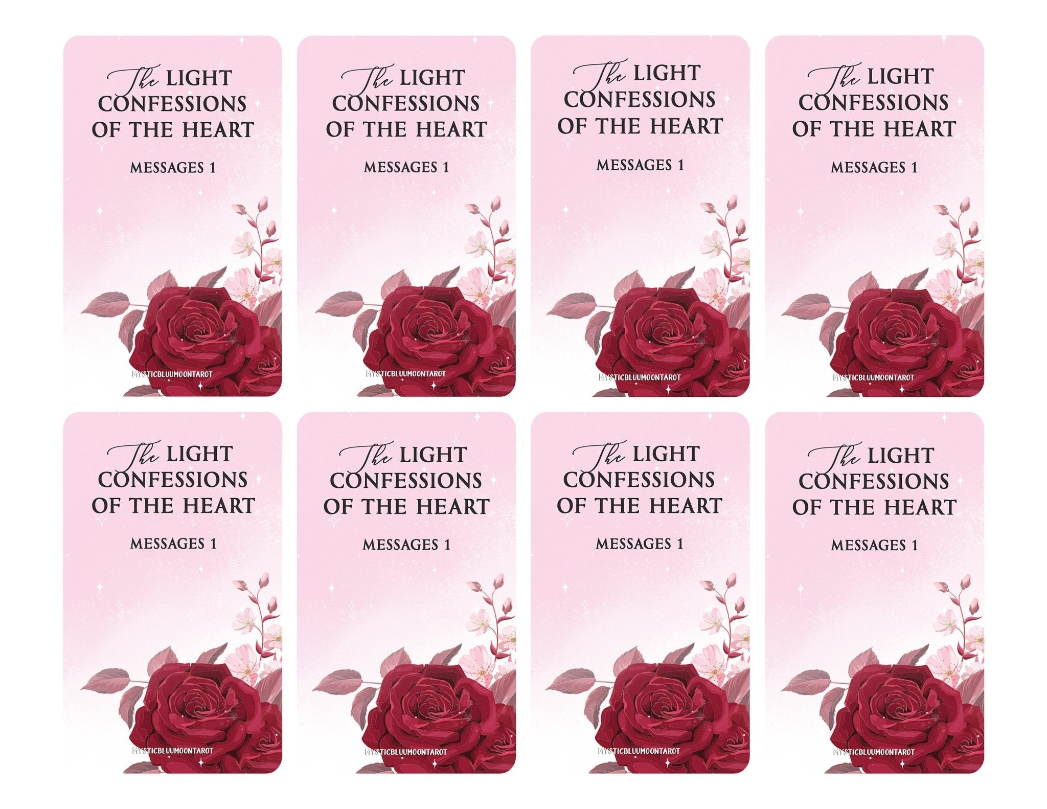 Twin Flame Messages Printable Oracle Deck Light Confessions Of The Heart Digital File 50 Cards Love Oracle INSTANT DOWNLOAD - MysticBluuMoonTarot