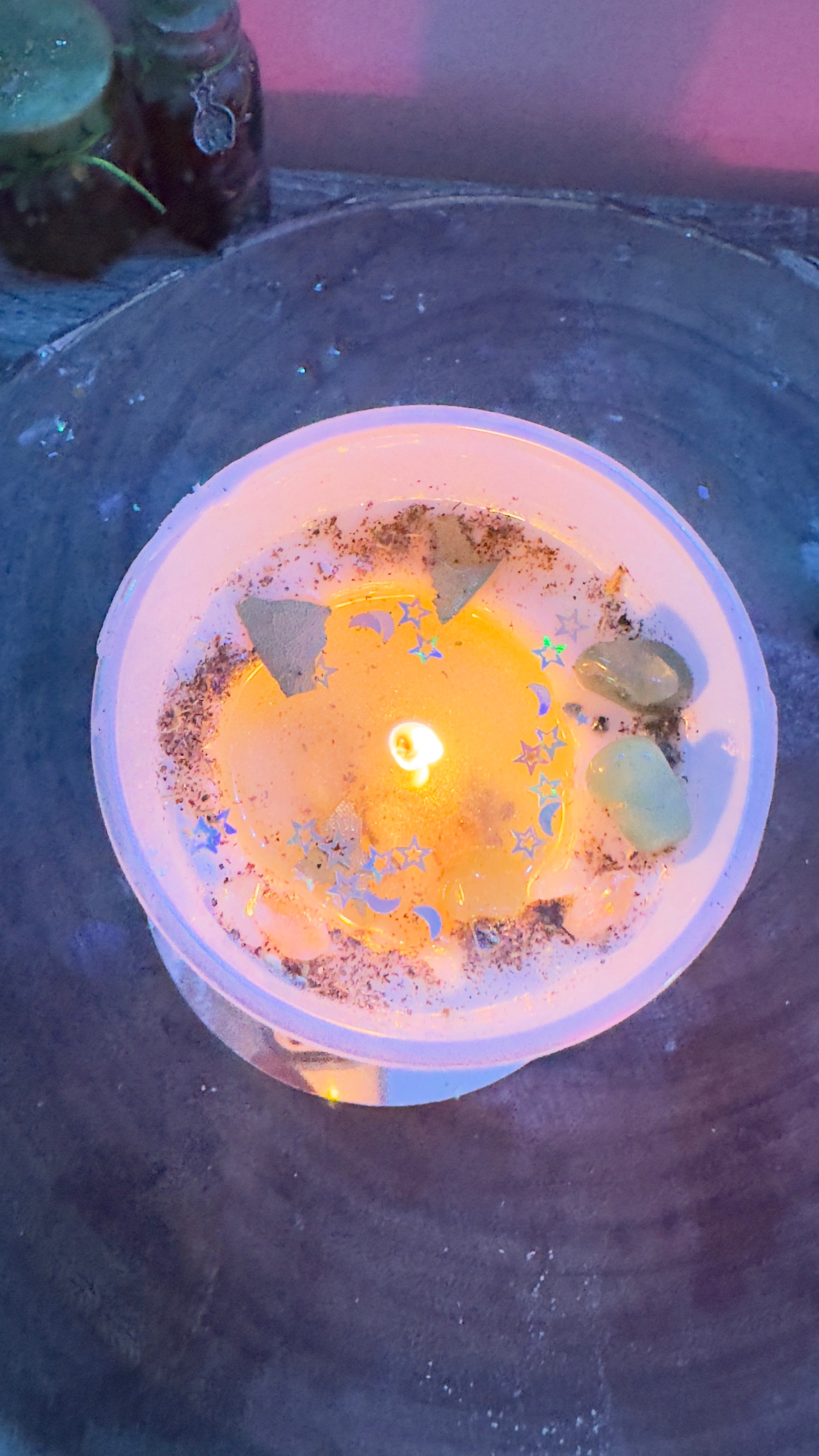 New Year Manifestation Candle | Crystal Infused