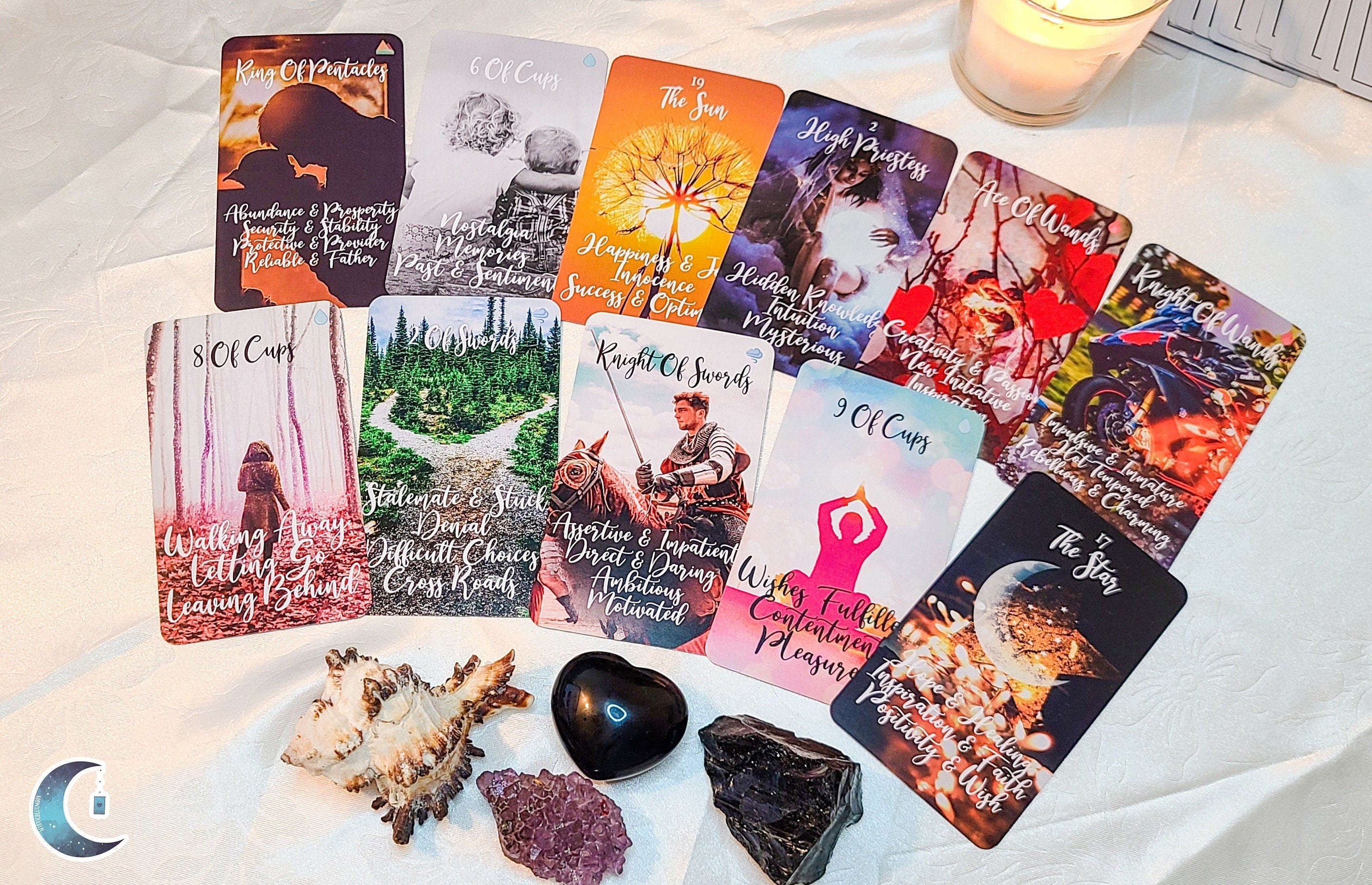Twin Flame Tarot Card Deck Keyword Cards With Meaning Oracle Card Deck Picture Tarot Reading Cards