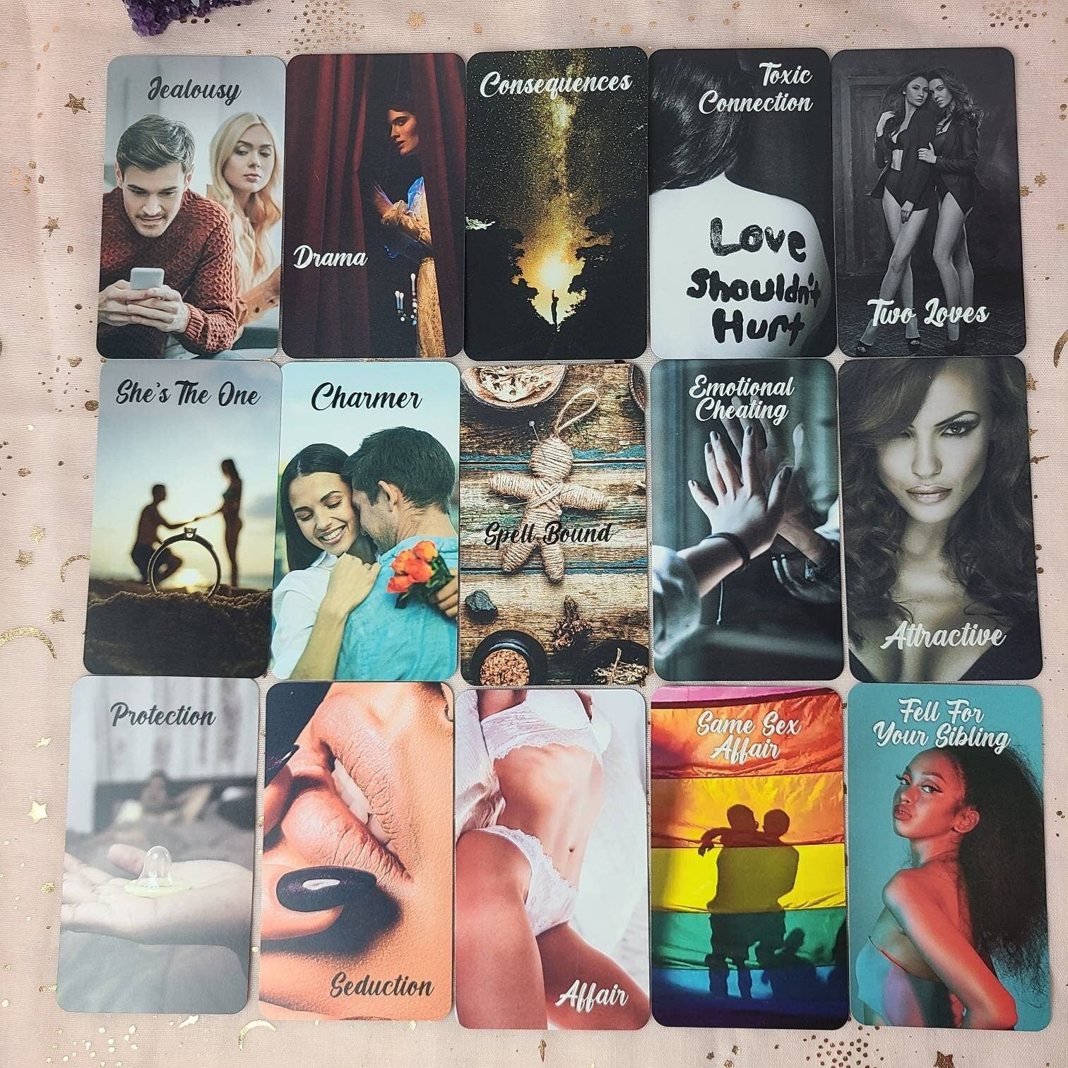 Deadly Affairs Oracle Deck Third Party Oracle Love Triangle, 78 Cards Situations Oracle Deck Karmic Love Oracle Cards Messages