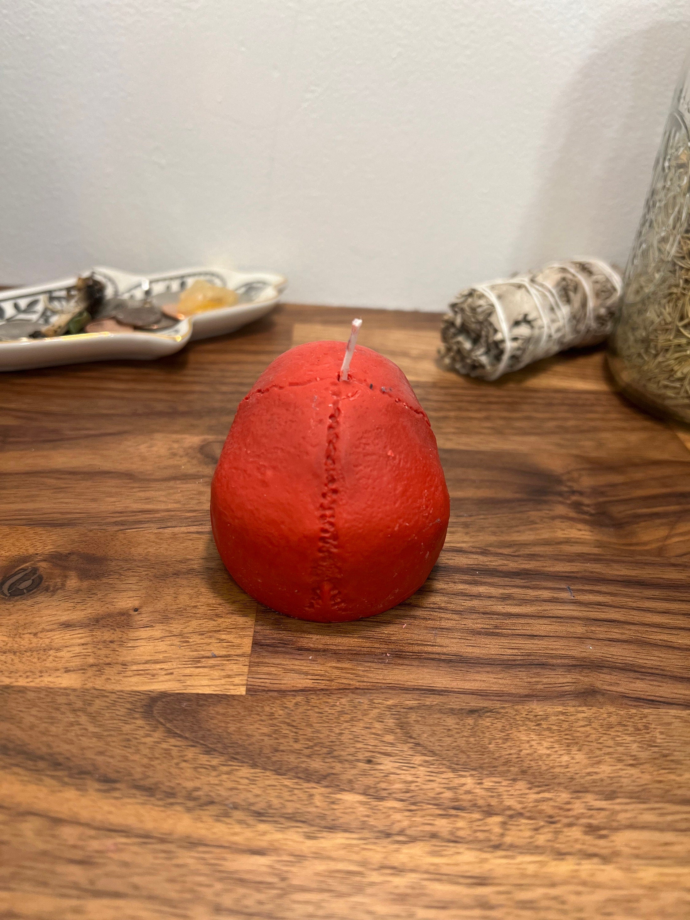 Red Skull Ritual Candle, Spell Intention Candle Witchcraft Figure Shape Black Magic Spell Head Work Pegan Wicca Hoodoo Voodoo Santeria