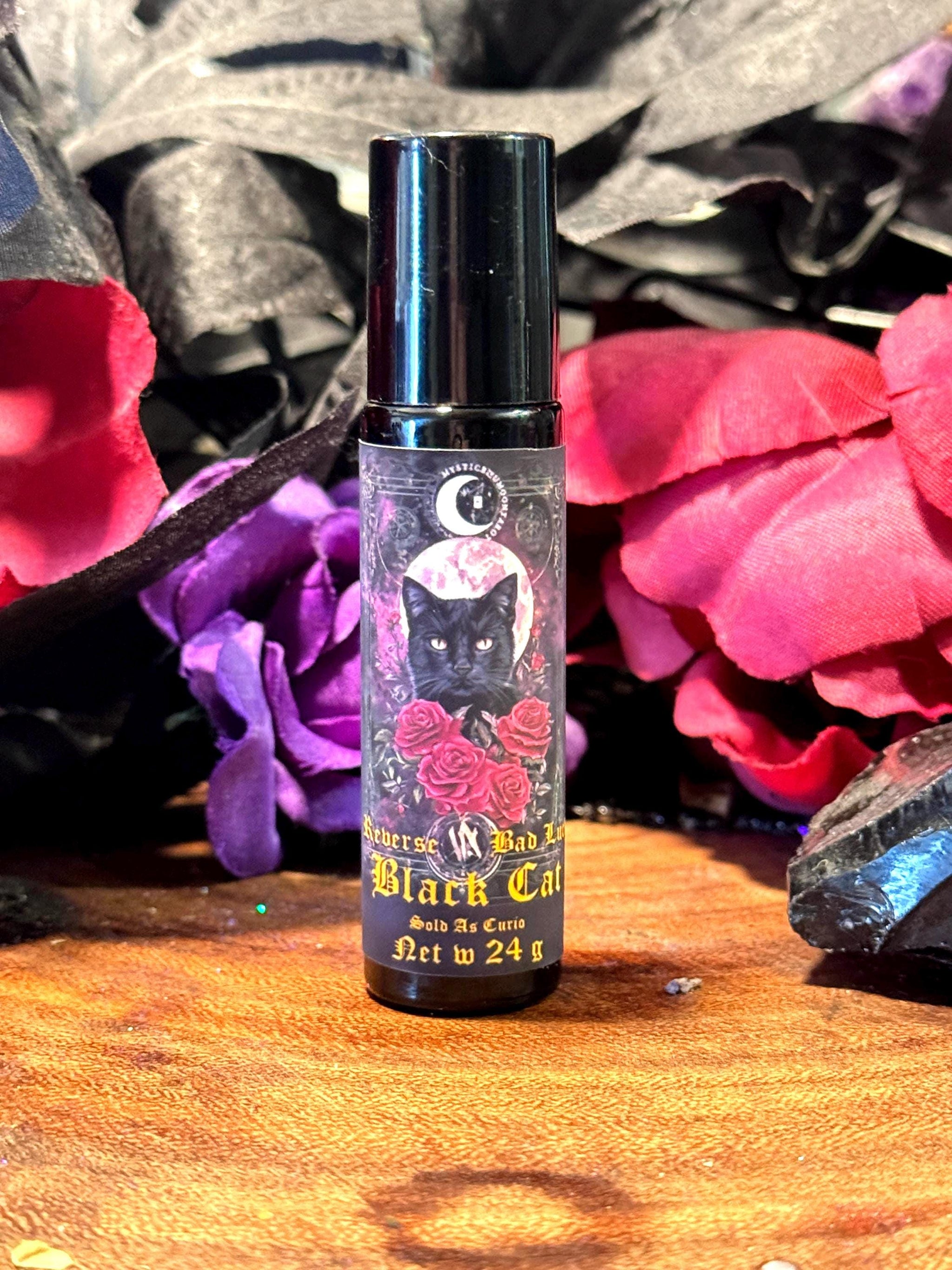 Black Cat Ritual Oil 10ml Reverse Bad Luck & Attract Wealth, Protectio
