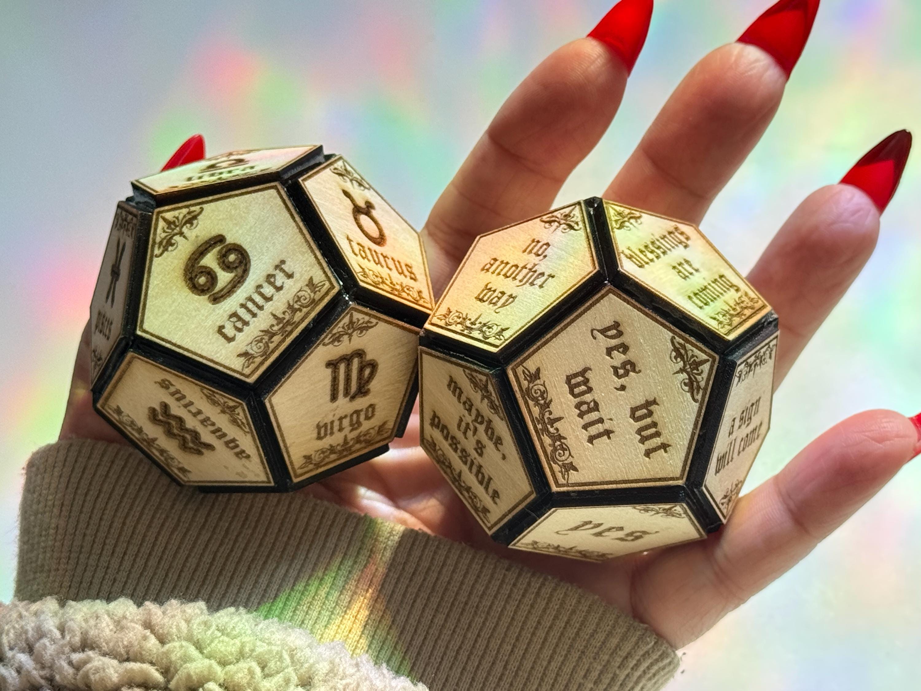 Divination Dice for Psychic Readings & Tarot Card Readings Zodiac Signs and Fortune Telling Spiritual ToolSpirit Communication Tool