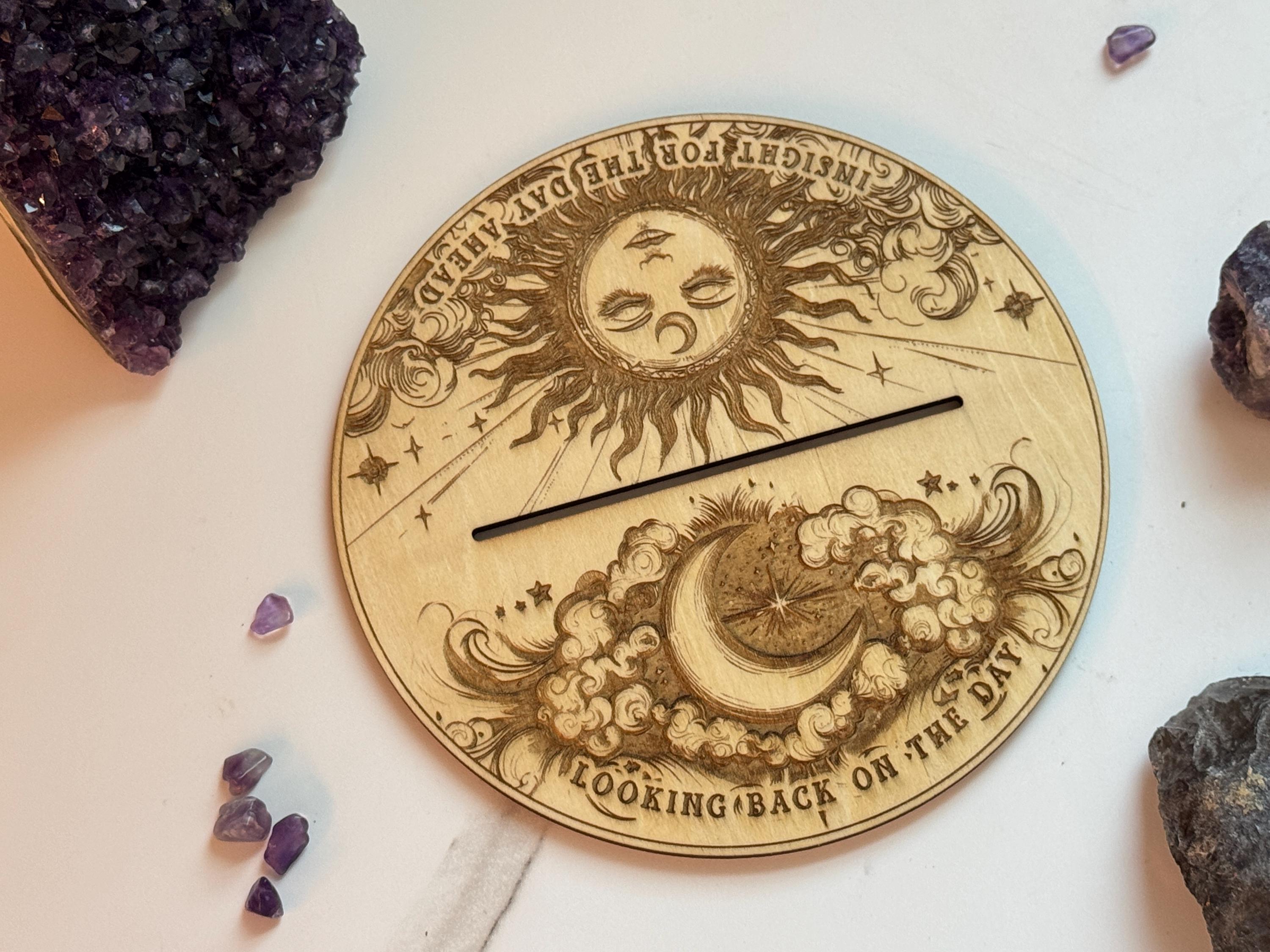 Tarot Card Display Stand | Card of the Day, Gift, Divination Decorative, 1 Oracle Card Didplay, Wood Engraved Altar Decoration