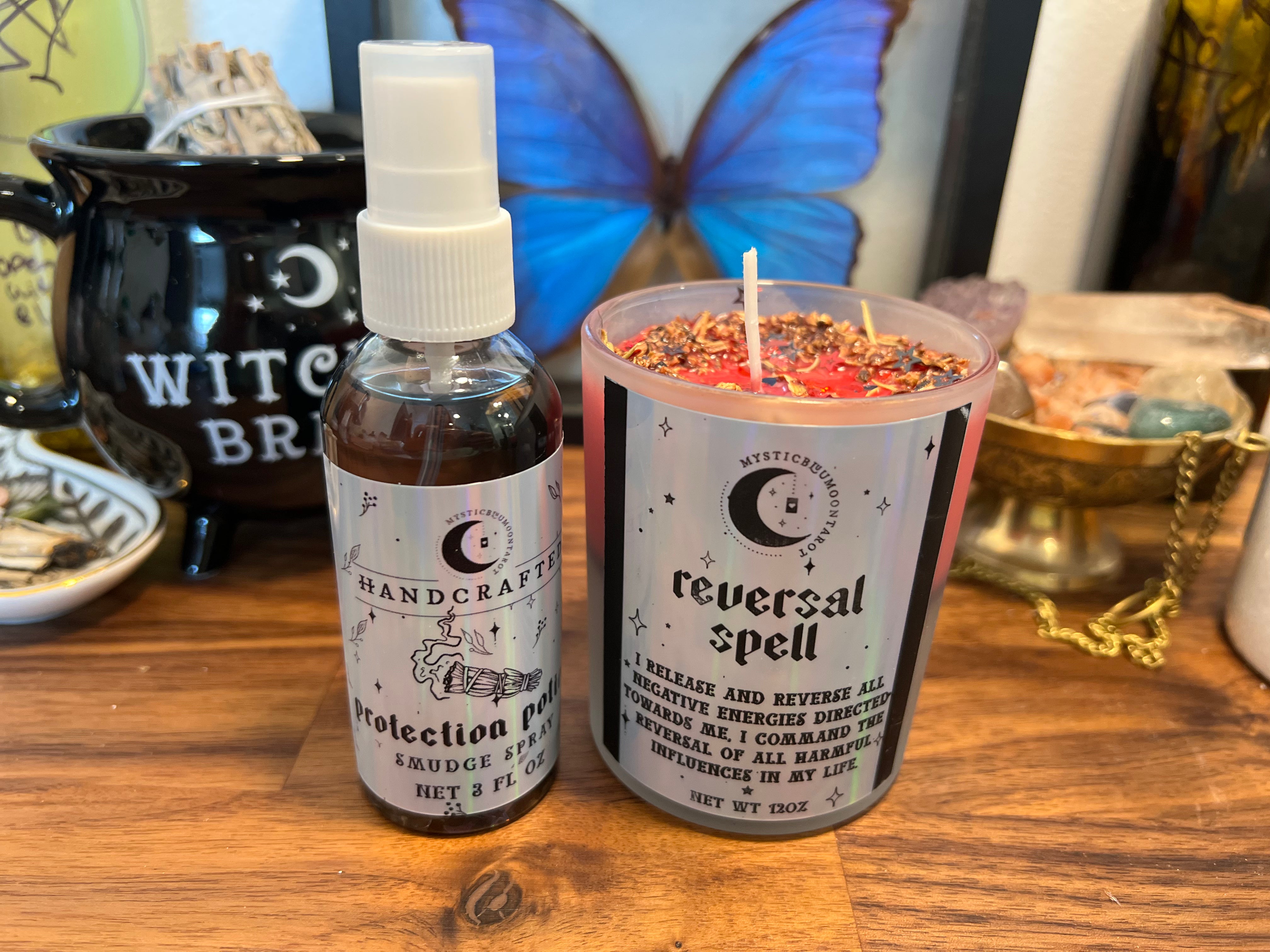Reversal Fixed Candle - Return to Sender Ward Off Negativity Spiritual Candles  - Witchcraft Oil, Spell Candle, Witch Tools, Crystal Infused