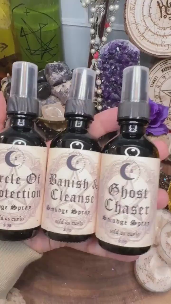 Banish And Cleanse Smudge Spray | Clear Negative Energy | Intention Spell Infused Mist Spray | Smoke-Less Spray | Gift For Her | Witchcraft
