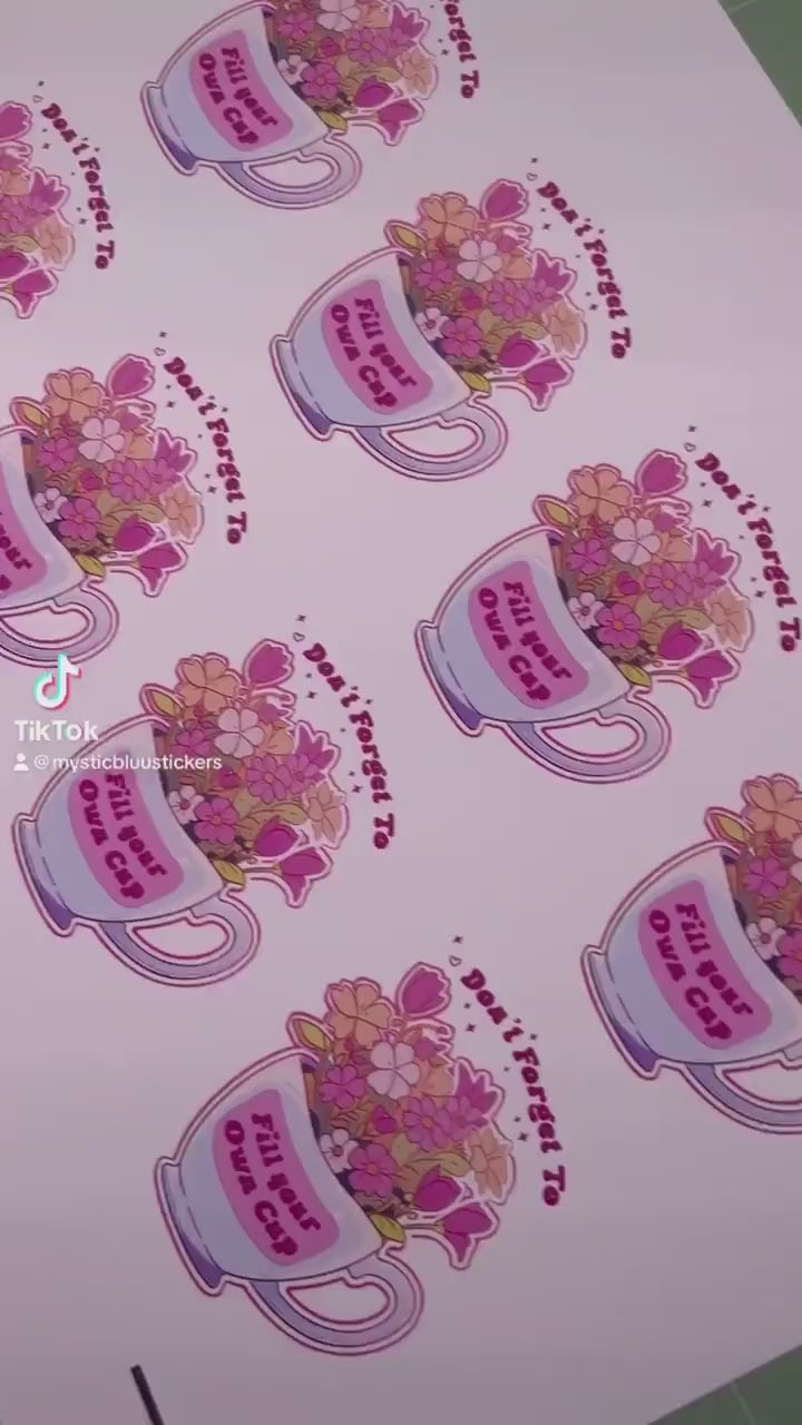 Don’t Forget To Fill Your Own Cup Sticker, Holographic, Mental Health Stickers, Bookish, Kindle, Book Stickers, iPad, Laptop