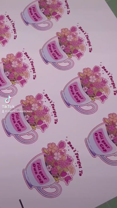 Don’t Forget To Fill Your Own Cup Sticker, Holographic, Mental Health Stickers, Bookish, Kindle, Book Stickers, iPad, Laptop