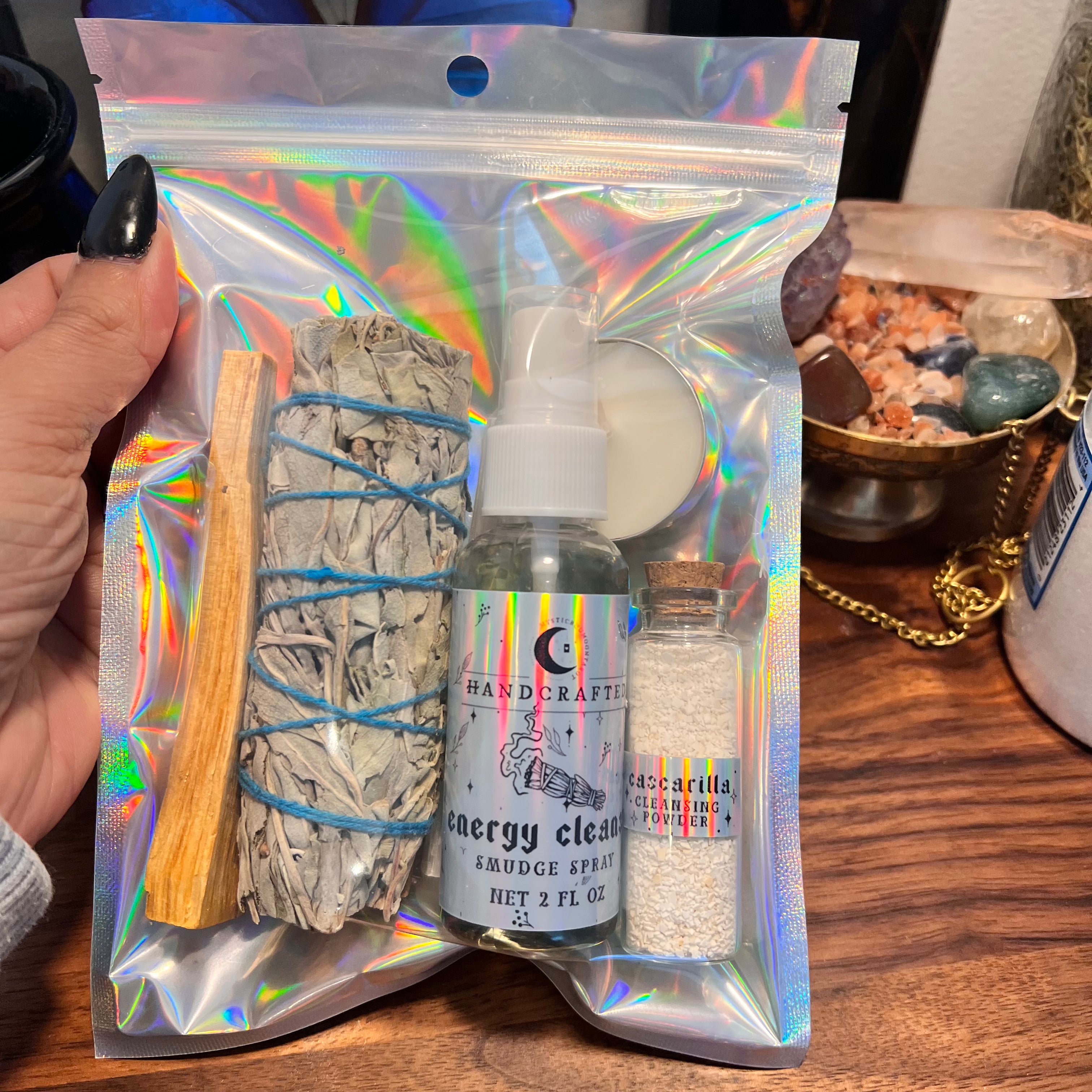 Reversal Fixed Candle - Return to Sender Ward Off Negativity Spiritual Candles  - Witchcraft Oil, Spell Candle, Witch Tools, Crystal Infused