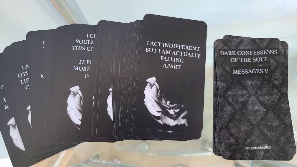 Dark Confessions 5 Oracle Deck Tarot Deck Twin Flame Deck Love Oracle Cards Mysticbluumoontarot - MysticBluuMoonTarot