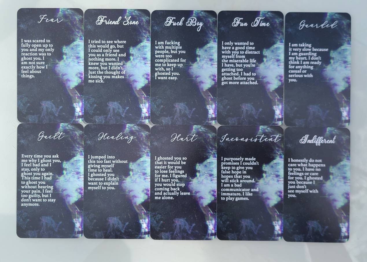 GHOSTED CONFESSIONS Oracle Deck Unspoken Truth Situations Deck Tarot Deck Twin Flame Deck Love Oracle Channeled Messages Deck 80 Cards - MysticBluuMoonTarot