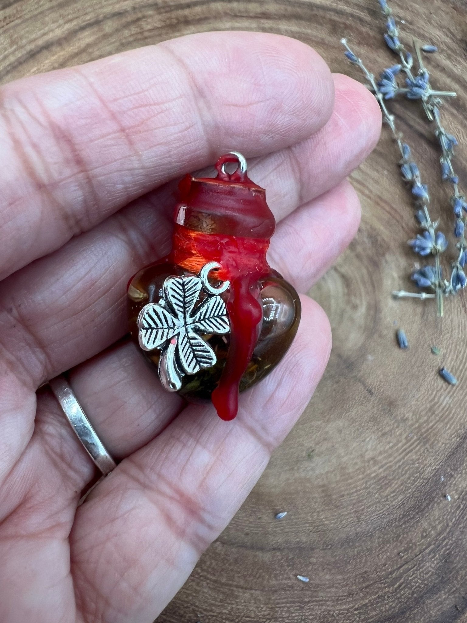 Good Luck Spell Jar Necklace - Intention Spell Attract Luck - Money Drawing Oil - Positive Energy - MysticBluuMoonTarot
