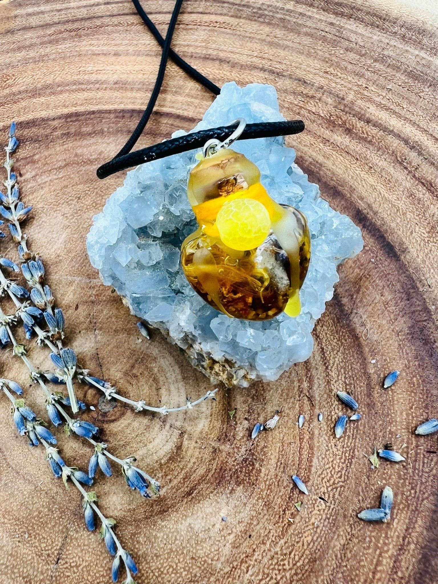 Happiness Spell Jar Necklace Intention Spell Attract Joy Abundance Happiness - Positive Energy - MysticBluuMoonTarot