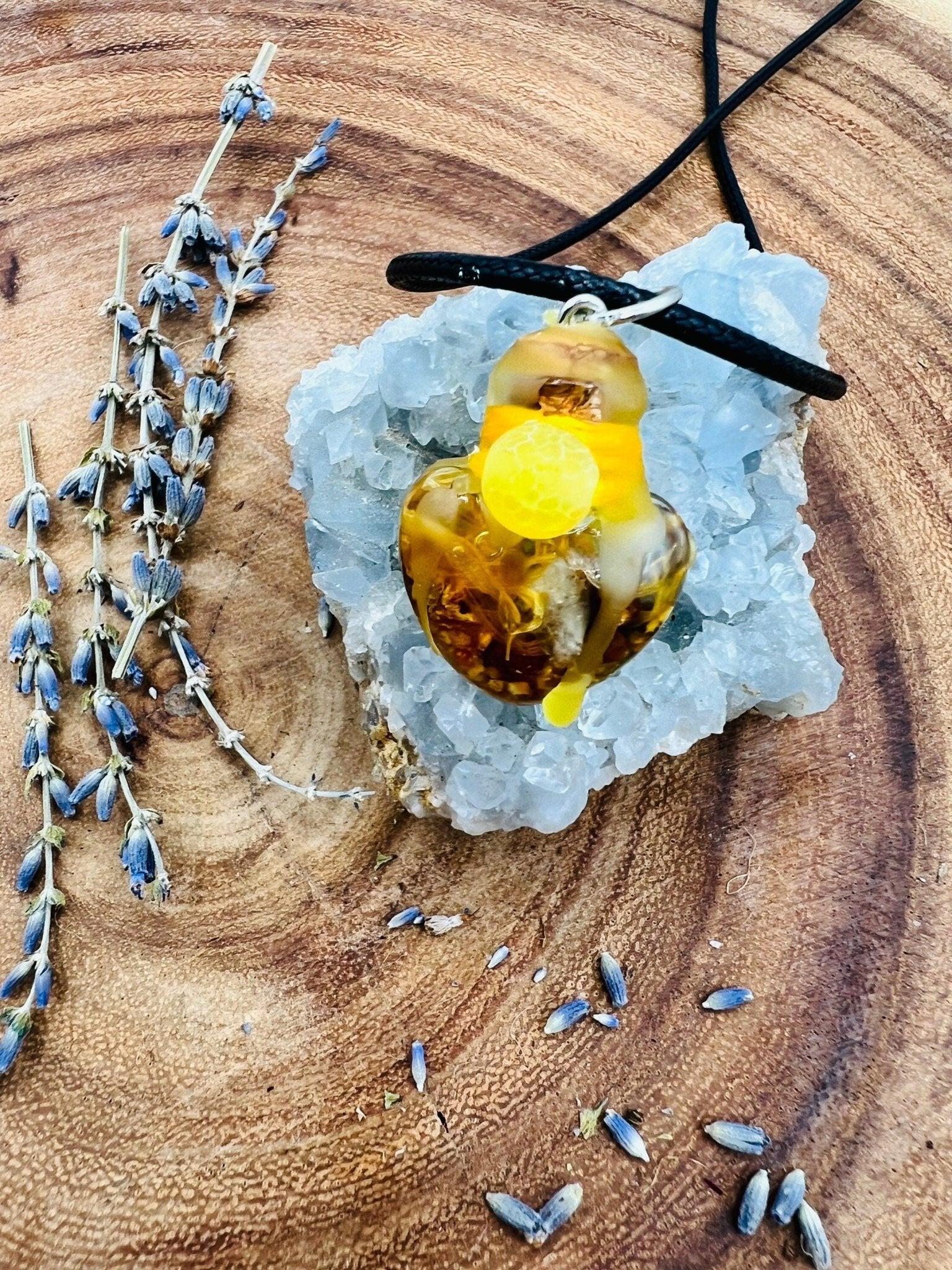Happiness Spell Jar Necklace Intention Spell Attract Joy Abundance Happiness - Positive Energy - MysticBluuMoonTarot