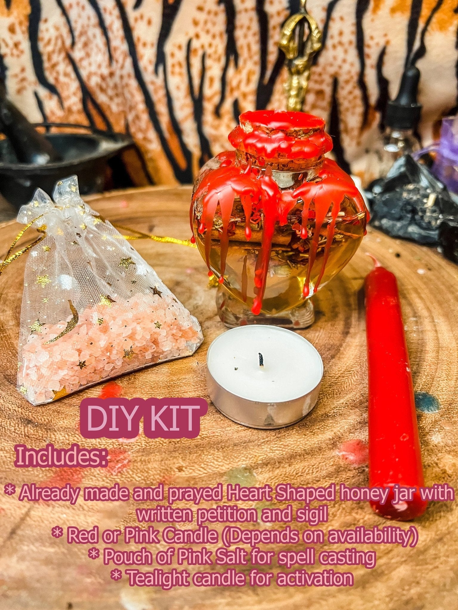 Honey Jar Love Spell Kit- Sweetening Attraction Oshun Santeria Hoodoo Voodoo Relationship Friendship Boss Spell - MysticBluuMoonTarot