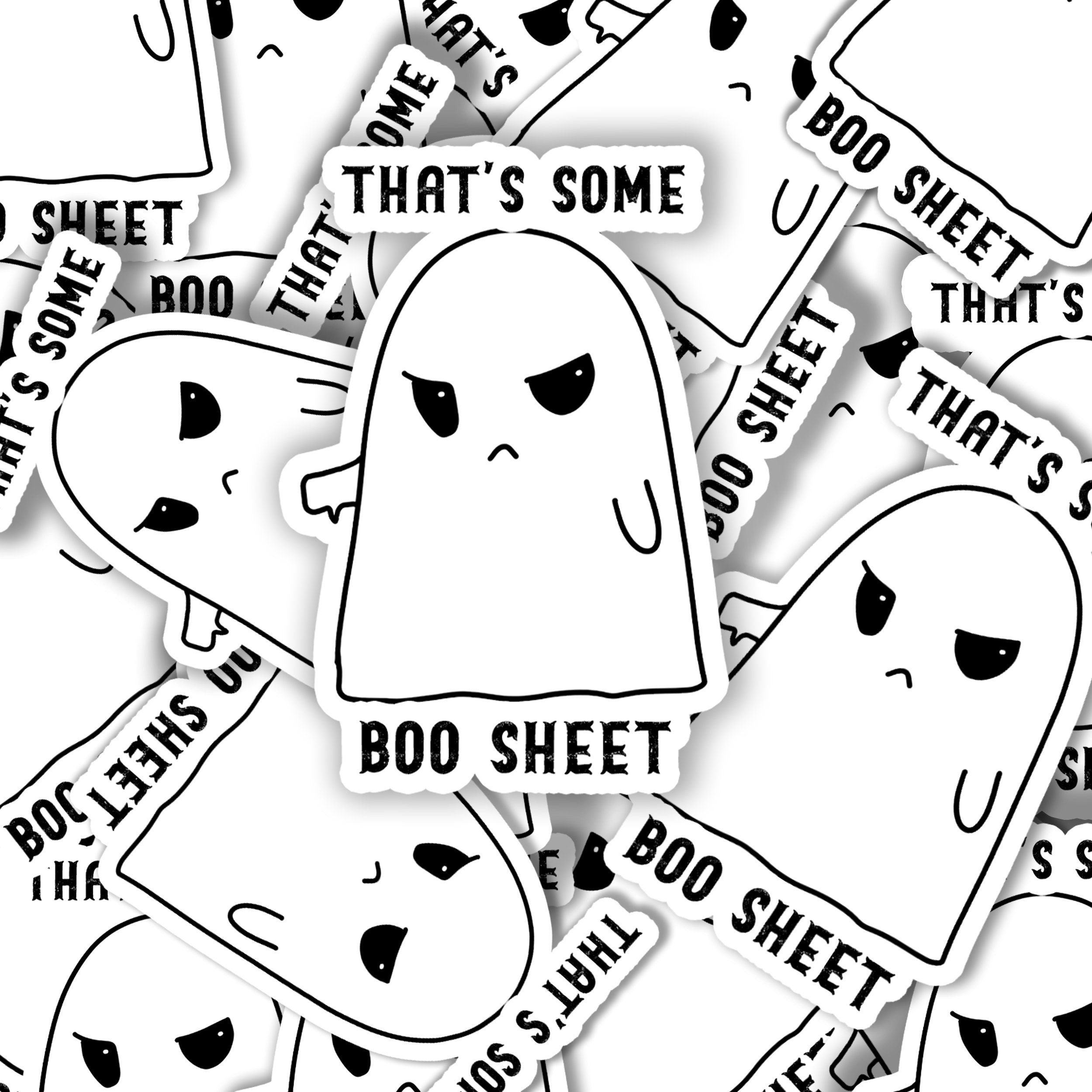 Funny Ghost sticker, Halloween stickers, spooky stickers, kindle stickers, that's some boo sheet, funny quotes, cute ghost, laptop, phone