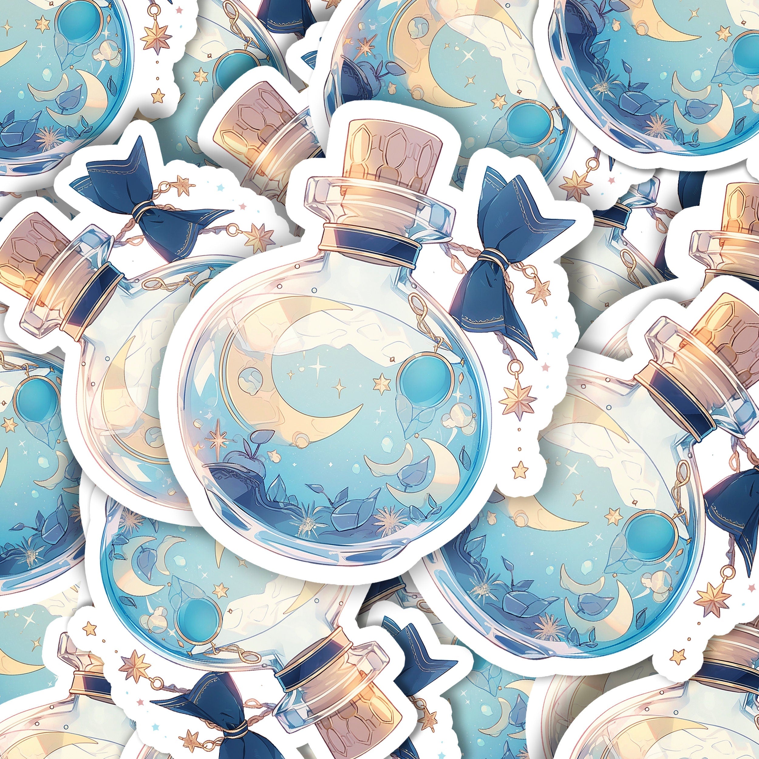 Moon Water potion sticker || witchy sticker, apothecary sticker, Laptop pastel sticker, Kindle, vinyl sticker, Phone Sticker, Water Bottle