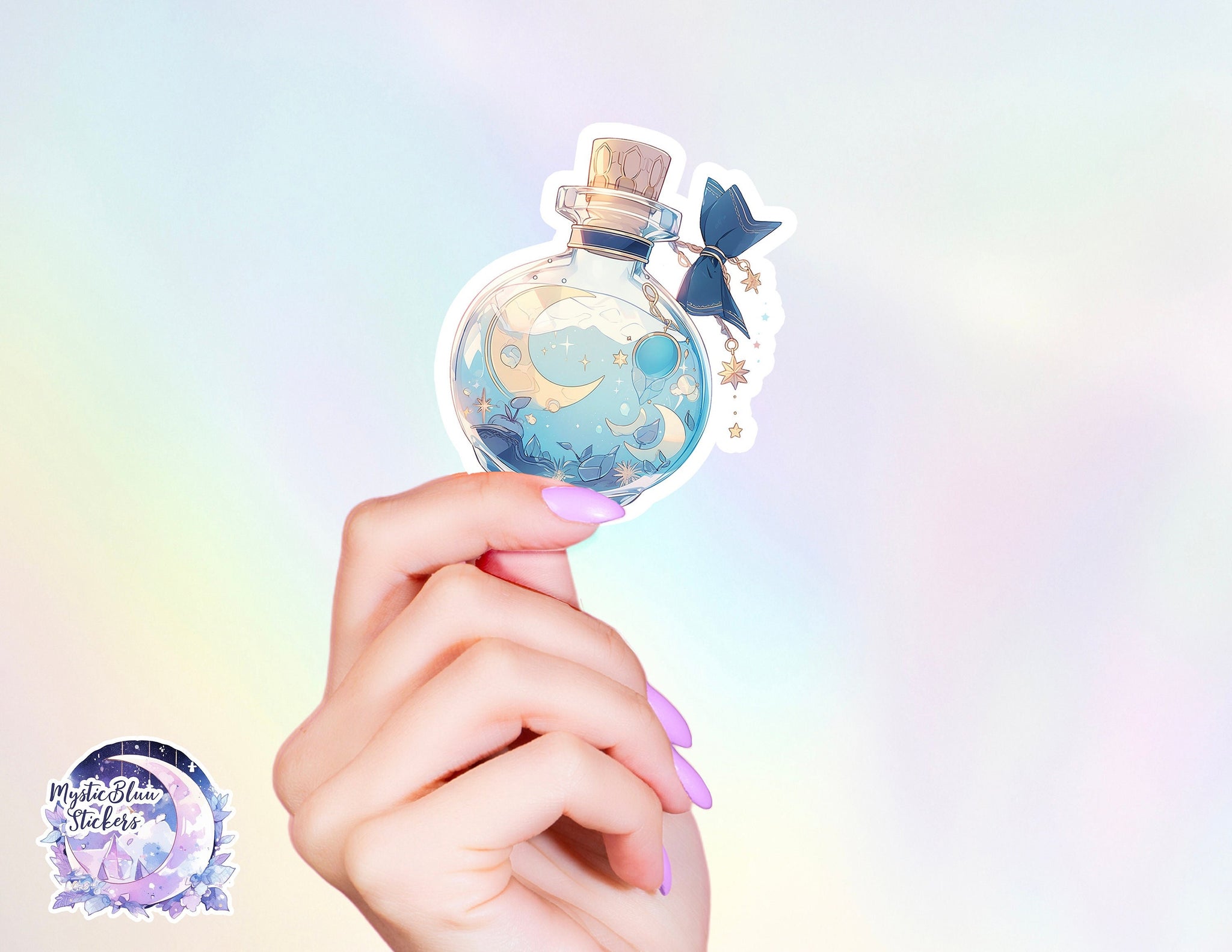 Moon Water potion sticker || witchy sticker, apothecary sticker, Lapto