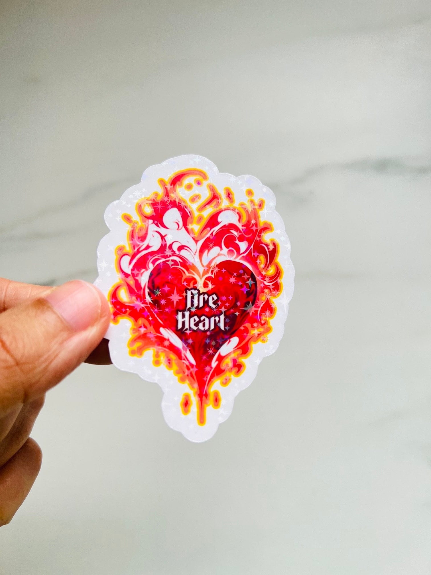 Throne of Glass Holographic Sticker Fireheart TOG Hydroflask Sticker, SJM laptop sticker, kindle booktok bookish, waterbottle