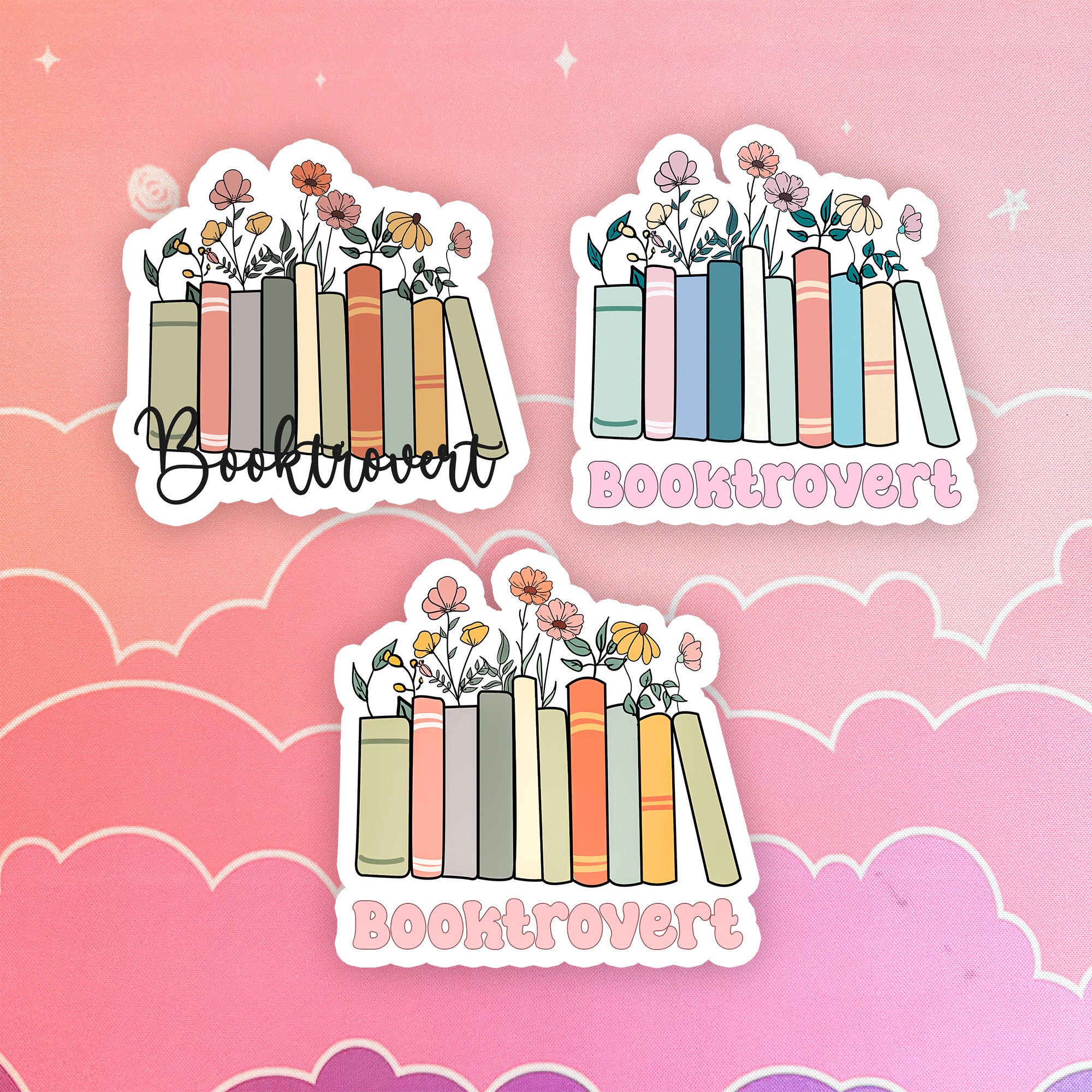 Booktrovert sticker, kindle, book nerd, water bottle, hydroflask, book worm, reading quotes, book lover gift, cute introvert stickers