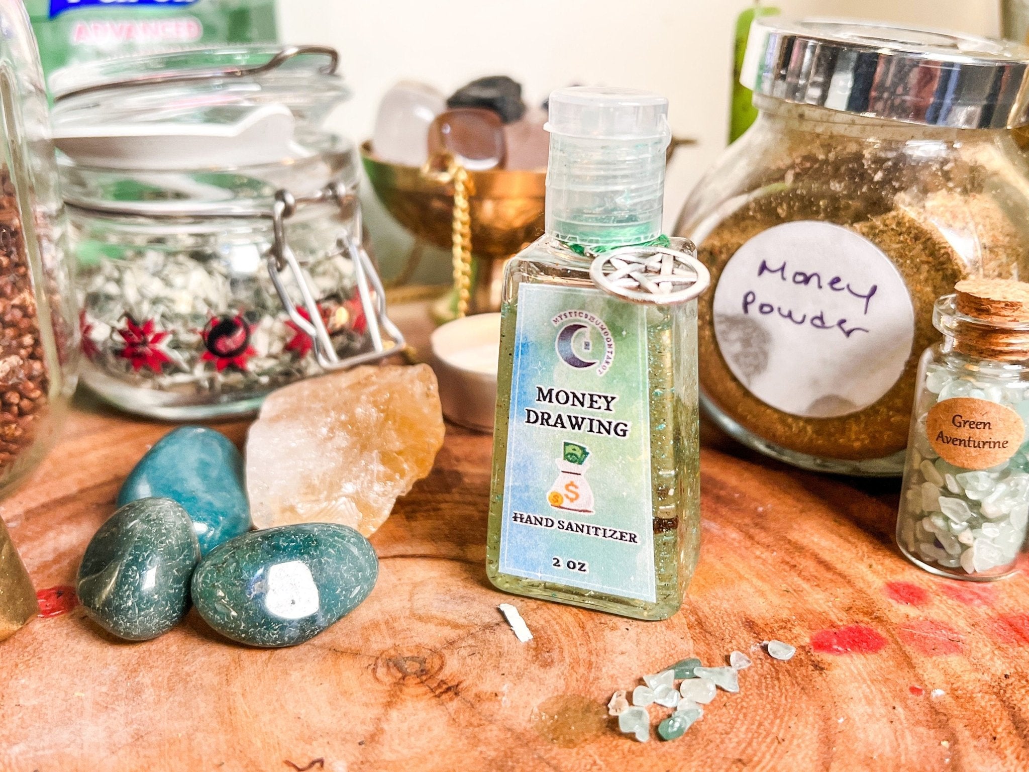 Money Spell Bottle Hand Sanitizer - Manifestation Intentions Protection Luck Spell Santeria Eleggua Blessings - MysticBluuMoonTarot