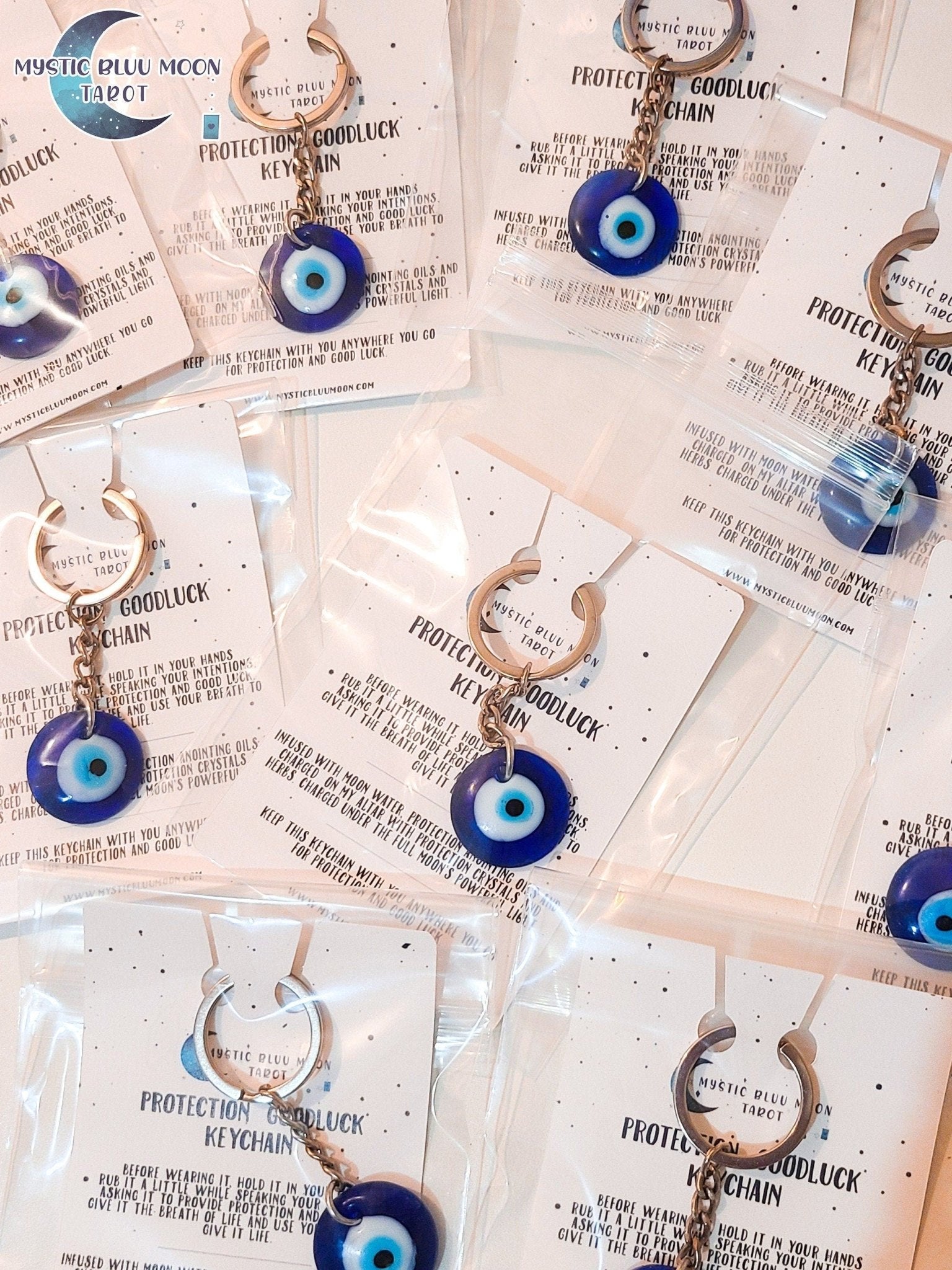 Protection Keychain Spell Evil Eye Keychain Intentions Good Luck Negativity Ward Off Evil Family Keychains - MysticBluuMoonTarot