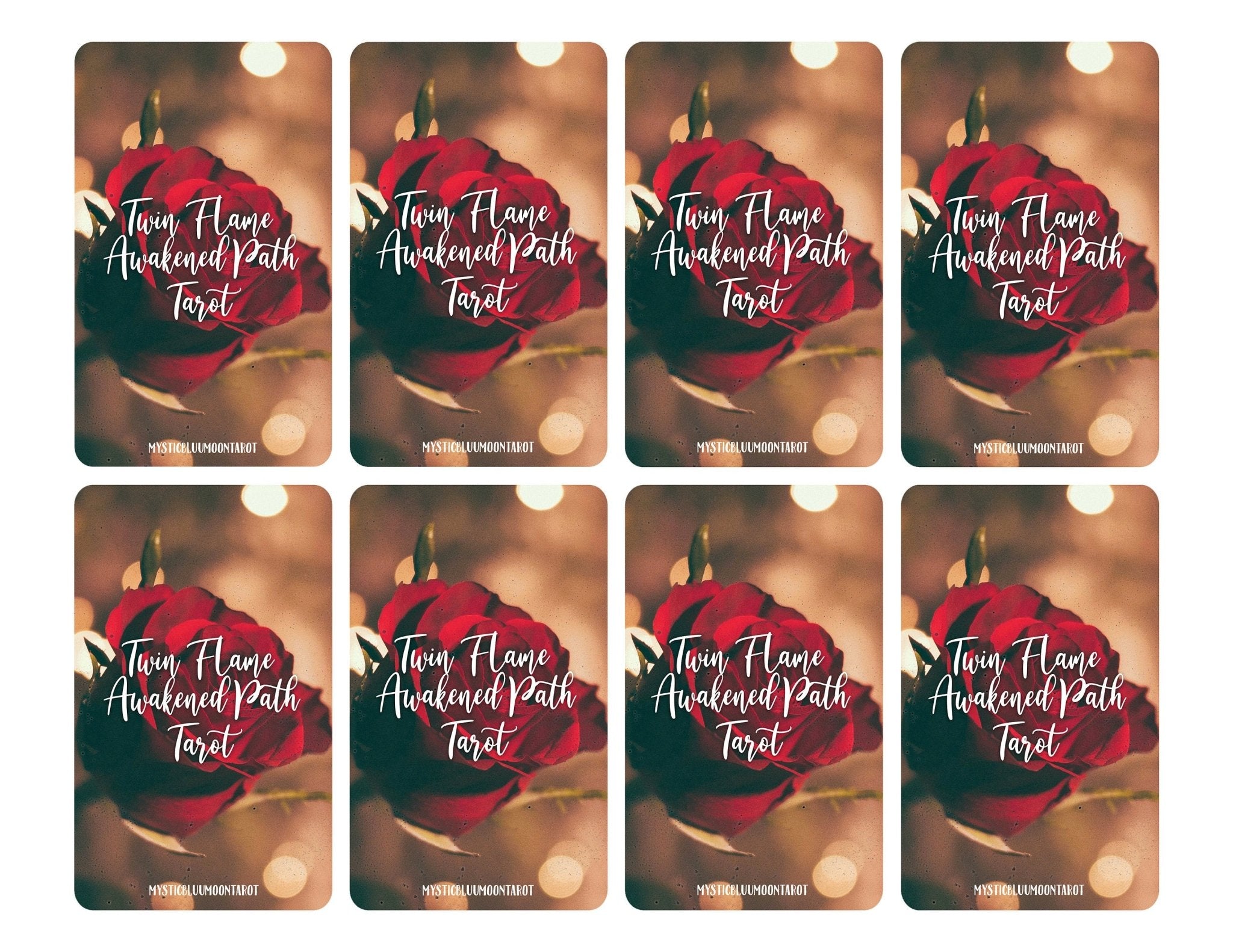 Twin Flame Printable Tarot Deck - Major Arcana Only Digital Tarot 22 Cards - Keywords Deck Love Oracle - Beginner - INSTANT DOWNLOAD - MysticBluuMoonTarot