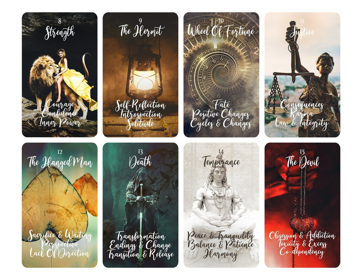 Twin Flame Printable Tarot Deck - Major Arcana Only Digital Tarot 22 C